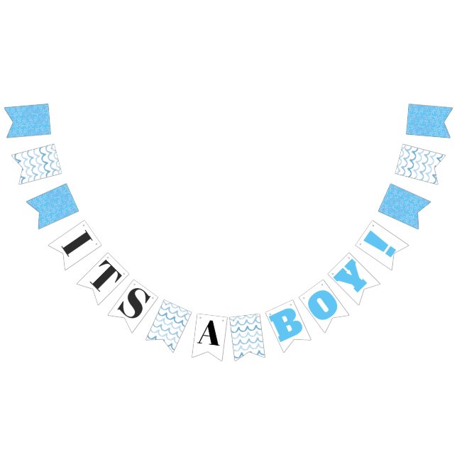 It's a Boy! Blue Baby Shower Bunting Flags (All)