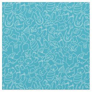 It's a Boy Blue Baby Shower Fabric