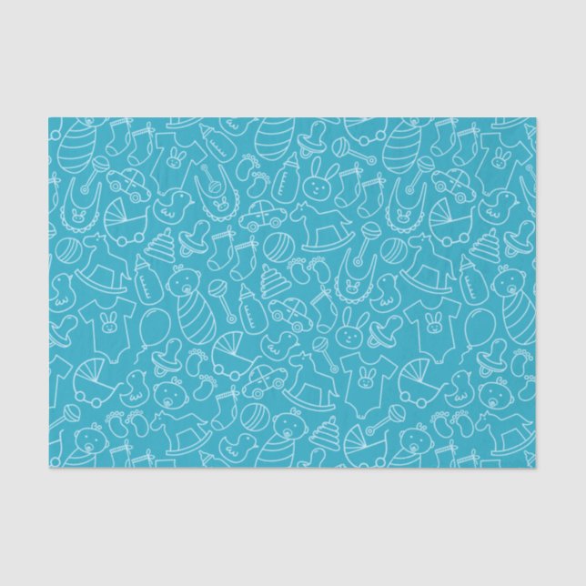 It's a Boy Blue Baby Shower Tissue Paper (Front)