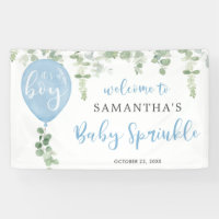 It's a boy blue balloon eucalyptus baby sprinkle b