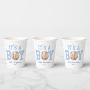 It's A Boy! Blue Baseball Baby Shower Paper Cups