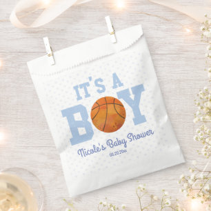It's A Boy! Blue Basketball Baby Shower Favour Bags