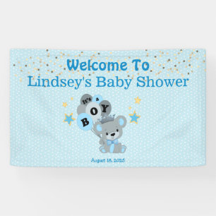 It's a Boy Blue Bear King Banner