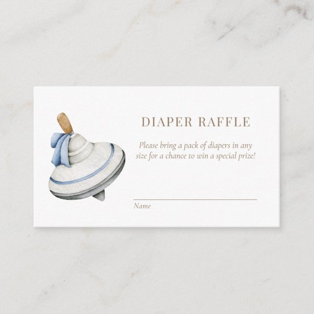  It's A Boy Blue Boho Toys Diaper Raffle Enclosure Card (Front)