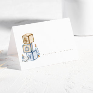 It's A Boy Blue Boho Toys Place Card