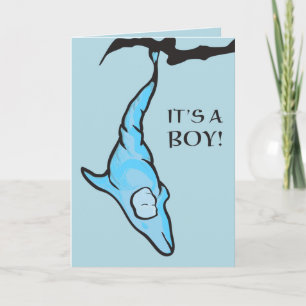 it's a boy! (blue dolphin cocoon) announcement