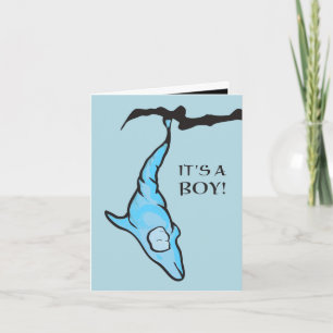 it's a boy! (blue dolphin cocoon) announcement