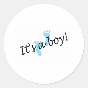 It's A Boy (Blue Feet) Classic Round Sticker