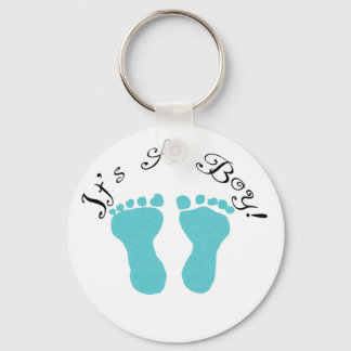 It's A Boy Blue Footprints Key Ring
