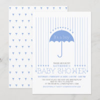 It's a boy | Blue Hearts & Umbrella Baby Shower