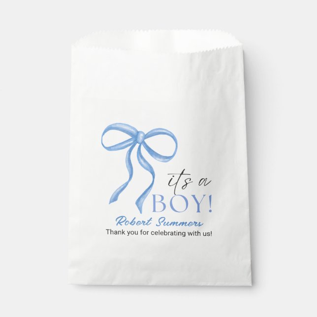 It's a Boy Blue Ribbon Favour Bags (Front)