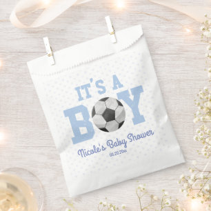 It's A Boy! Blue Soccer Ball Baby Shower Favour Bags