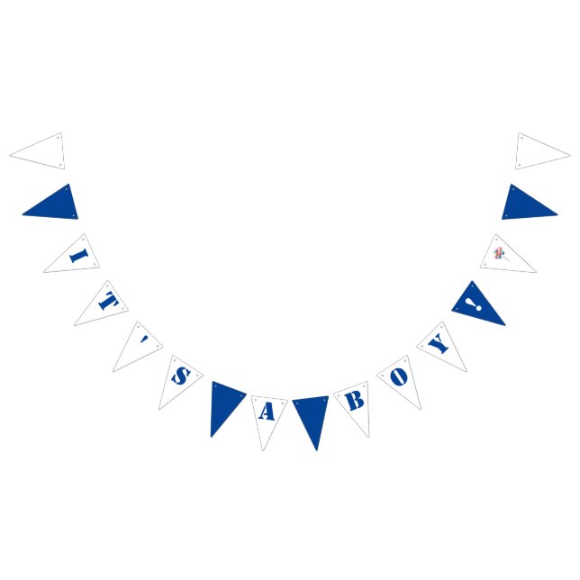 It's A Boy! Blue & White Bunting Flags (All)