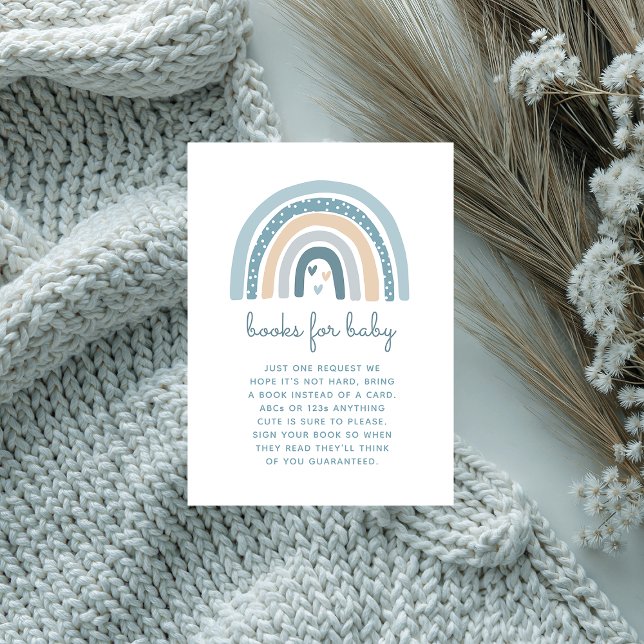 It's A Boy Boho Rainbow Books for Baby Enclosure Card (Creator Uploaded)