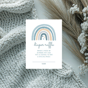 It's A Boy Boho Rainbow Diaper Raffle Enclosure Card