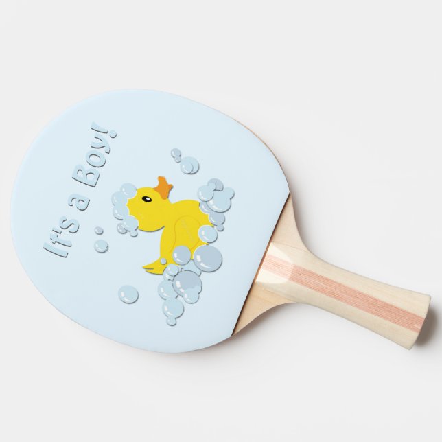 It's a Boy Bubble Baby Blue Ping Pong Paddle (Back Side)