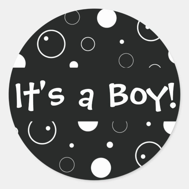 It's a Boy! Bubbles Envelope Sticker Seal (Front)