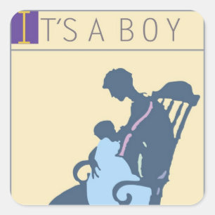 <It's a Boy> by Steve Collier Square Sticker