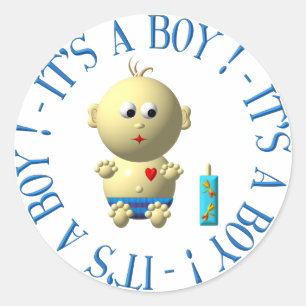 It's a boy! classic round sticker