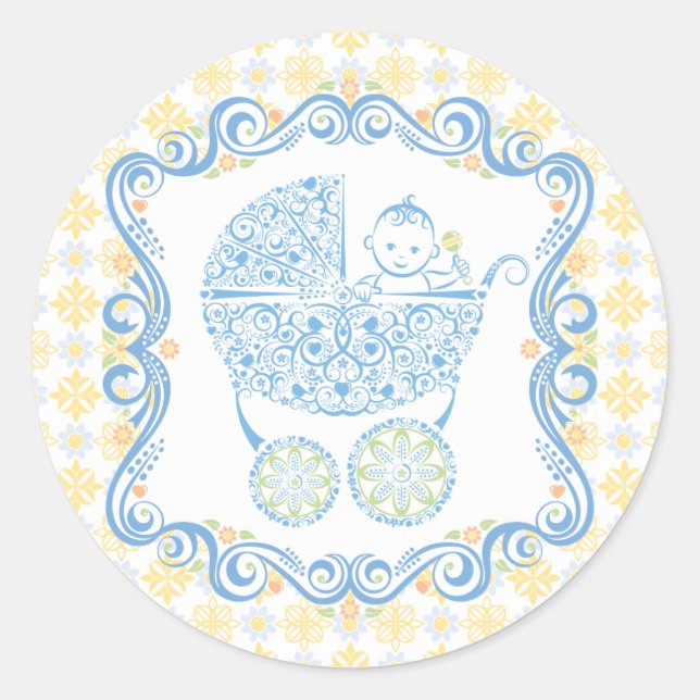 It's a Boy! Classic Round Sticker (Front)