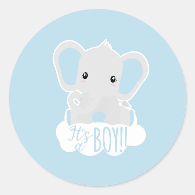 It's a boy classic round sticker (Front)