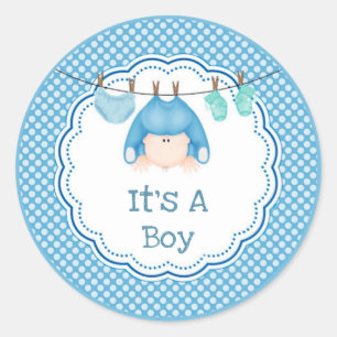 It's A Boy Classic Round Sticker