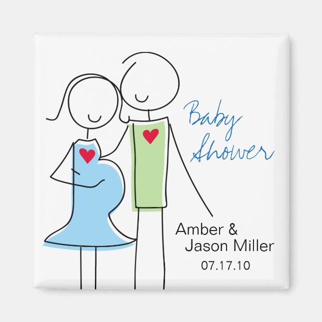 It's a Boy, Coed Baby Shower Magnet Favours (Front)