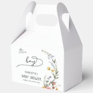 It's a Boy! Colourful Wildflower Baby Shower Favour Box