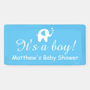 It's a boy custom name blue baby shower banner