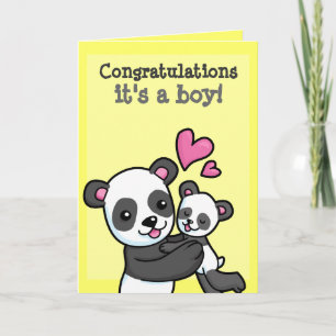 It's a boy customizable Panda Bear cuddle Card