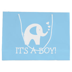 It's a boy cute elephant baby shower party large gift bag
