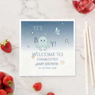 It's A Boy! Cute Ocean Animals Baby Shower Napkin