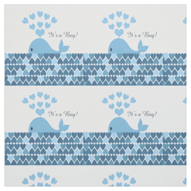 It's a boy Cute Whale Fabric (Swatch)