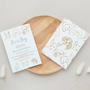 It's a Boy Cutie's  puppy Baby Shower Invitation