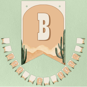 It's a Boy Desert Cactus Southwestern Baby Shower Bunting