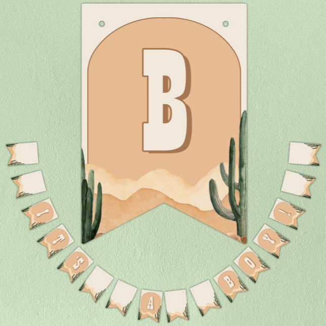 It's a Boy Desert Cactus Southwestern Baby Shower Bunting (Creator Uploaded)