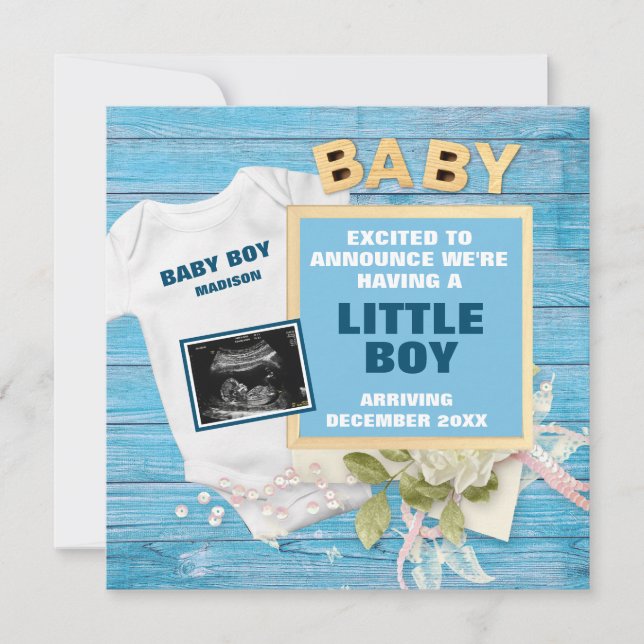 Its A Boy Digital Pregnancy Announcement (Front)