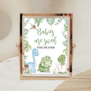 It's A Boy Dinosaur Baby Shower Babies are Sweet Poster