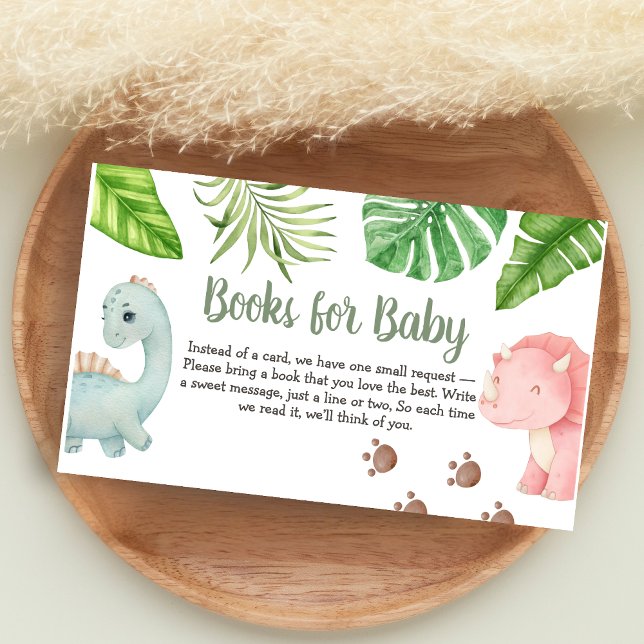 It's a Boy Dinosaur Baby Shower Books for Baby Enclosure Card (Dinosaur Baby Shower Books for Baby)