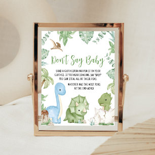 It's A Boy Dinosaur Baby Shower Don't Say Baby Poster