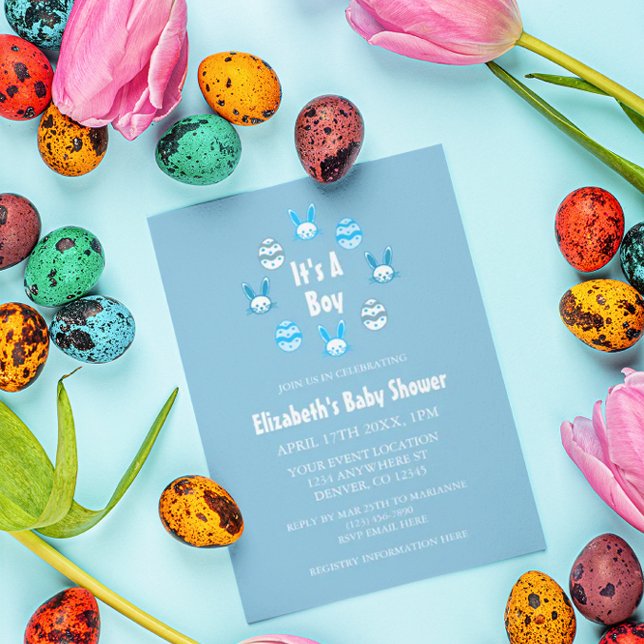 It's a Boy Easter Baby Shower Invitation (Creator Uploaded)