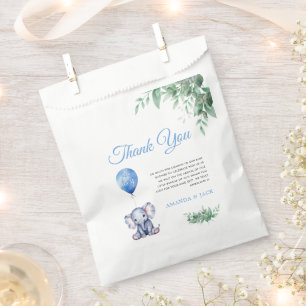 It's a Boy Elephant Balloon Blue Baby Shower Favour Bags