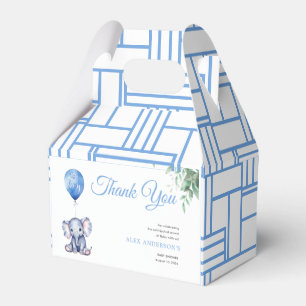 It's a Boy Elephant Balloon Blue Baby Shower Favour Box