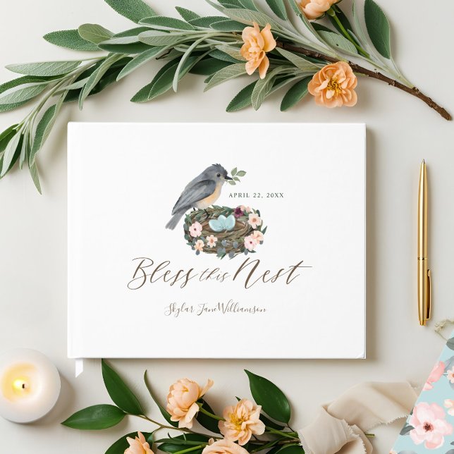 It's A Boy Floral Bird's Nest Baby Shower Guest Book (It's A Boy Floral Bird's Nest Baby Shower Guest Book)
