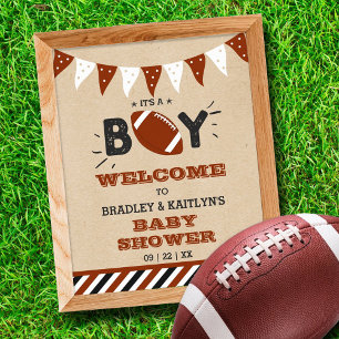 It's A Boy! Football Themed Baby Shower Welcome Poster