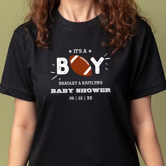 It's A Boy! Football Themed Co-ed Baby Shower T-Shirt (Creator Uploaded)