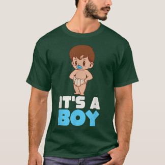 Its A Boy Gender Reveal Baby Shower Kawaii Cute Ba T-Shirt