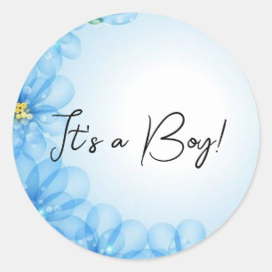 It's a Boy! Gender Reveal Classic Round Sticker