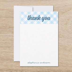 It's a Boy Gingham Baby Shower Thank You Card
