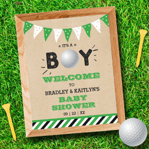 It's A Boy! Golf Themed Baby Shower Welcome Poster